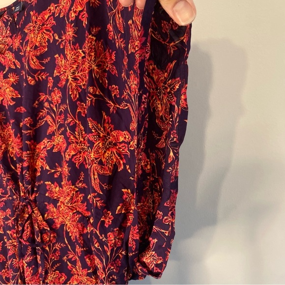 Women's Lands End Modal Purple Red Floral Dress Cover Up Big Sleeves Medium - Picture 6 of 14